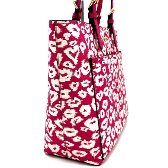 Michael Kors Jet Set Medium Pocket Tote Bag Electric Pink Multi - Picture 4 of 11